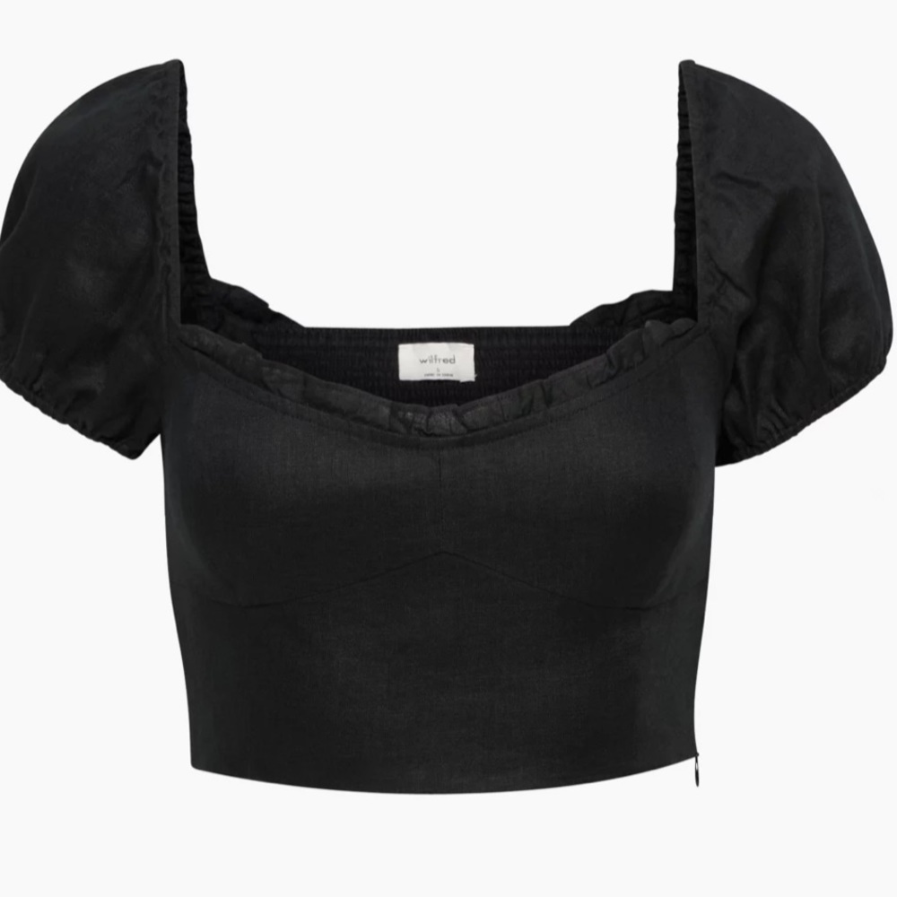 BNWT Wilfred Wander Linen Bustier Blouse Top sold out Black size small
